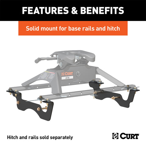 CURT Custom 5th Wheel Brackets; Select Ford F-250; F-350; F-450 Super Duty