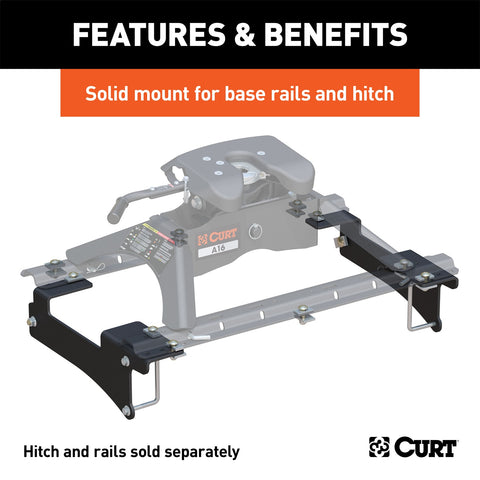 CURT Custom 5th Wheel Brackets; Select Chevrolet Silverado; GMC Sierra 2500; 3500 HD