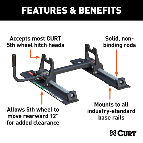 CURT CURT 16550 R20 5th Wheel Roller for Short Bed Trucks; 20;000 lbs
