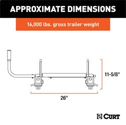 CURT CURT 16560 R16 5th Wheel Roller for Short Bed Trucks; 16;000 lbs