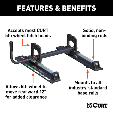 CURT CURT 16560 R16 5th Wheel Roller for Short Bed Trucks; 16;000 lbs