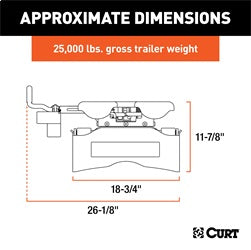 CURT CURT 16565 Q25 5th Wheel Hitch Head Only; Legs or Roller Required; 25;000 lbs