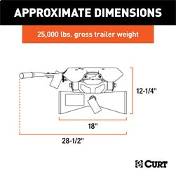 CURT CURT 16580 A25 5th Wheel Hitch Head Only; Legs or Roller Required; 25;000 lbs