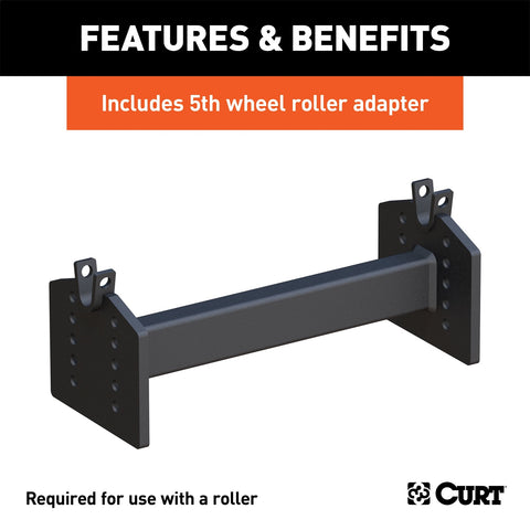 CURT E16 Sliding 5th Wheel Hitch with Rails; 16;000 lbs.