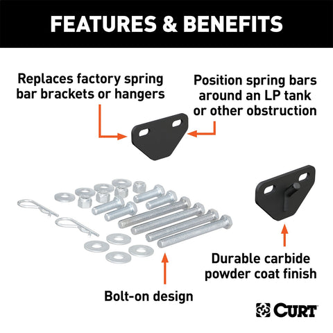 CURT CURT 17005 Weight Distribution Hitch Bolt-On Hookup Brackets