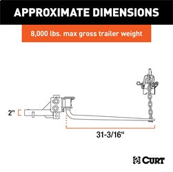 CURT Round Bar Weight Distribution Hitch with Integrated Lubrication (6-8K)