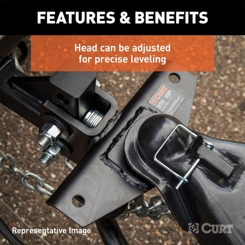 CURT Round Bar Weight Distribution Hitch with Integrated Lubrication (8-10K)