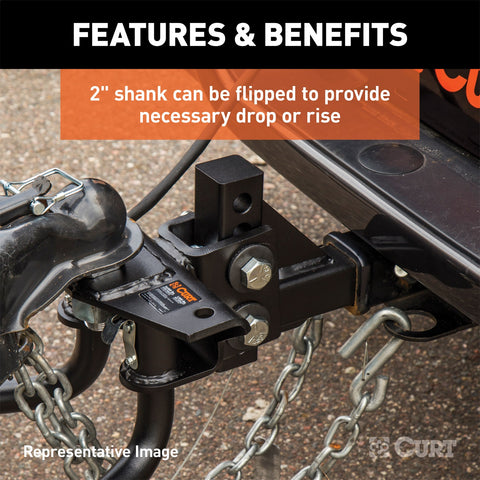 CURT Round Bar Weight Distribution Hitch with Integrated Lubrication (8-10K)