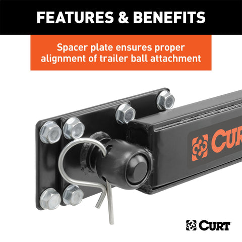 CURT Round Bar Weight Distribution Hitch with Lubrication; Sway Control (10-14K)