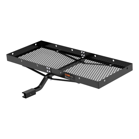 CURT 48in. x 20in. Black Steel Tray Cargo Carrier (1-1/4in.; 2in. Adapter; 300 lbs.)