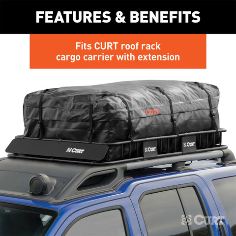 CURT 59in. x 34in. x 21in. Weather-Resistant Vinyl Roof Rack Cargo Bag