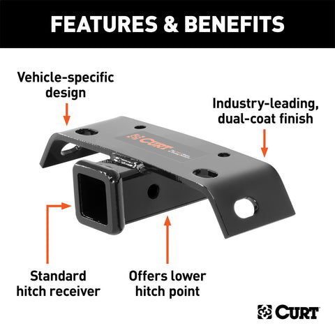 CURT CURT 19030 Step Bumper Hitch Receiver; 2-Inch; 5;000 lbs.