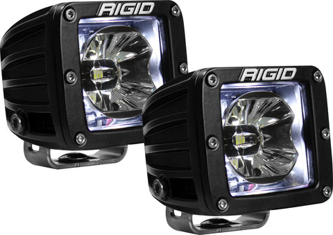 Rigid Industries RIGID Radiance Pod With White Backlight; Surface Mount; Black Housing; Pair