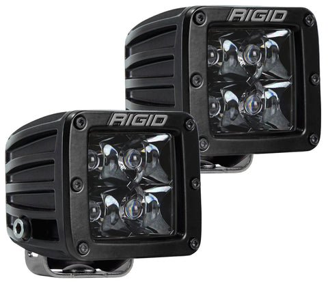 Rigid Industries RIGID D-Series PRO Midnight Edition; Spot Optic; Surface Mount; Pair