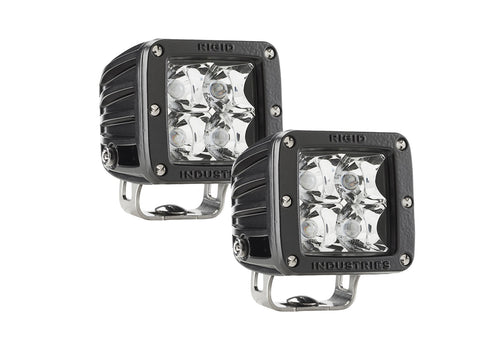 Rigid Industries RIGID D-Series; E-Mark Certified; Spot Optic; Surface Mount; Black Housing; Pair
