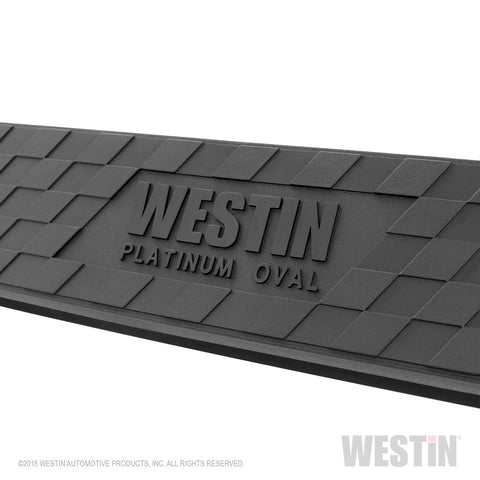 Westin Platinum 4 Oval Nerf Step Bars; Black; Steel; Mount Kit Included; Rocker Mount;