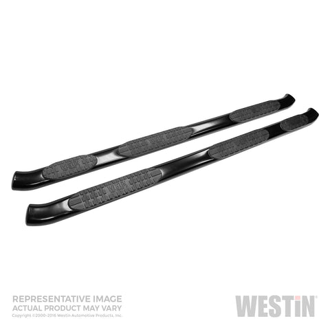 Westin PRO TRAXX 5 Oval Wheel to Wheel Nerf Step Bars; Black; w/Mount Kit;