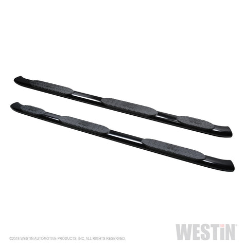 Westin PRO TRAXX 5 Oval Wheel to Wheel Nerf Step Bars; Black; w/Mount Kit;