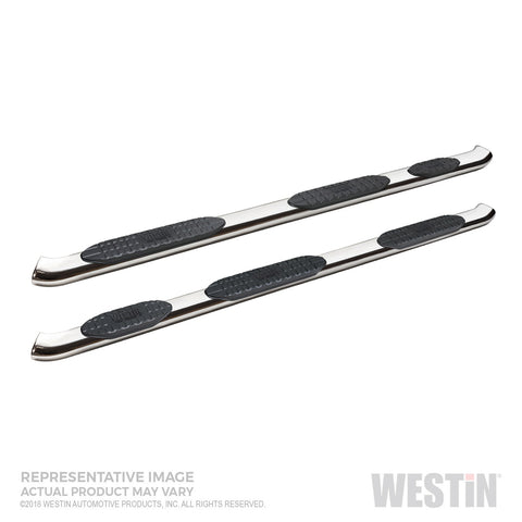 Westin PRO TRAXX 5 Oval Wheel to Wheel Nerf Step Bars; Stainless Steel; w/Mount Kit;