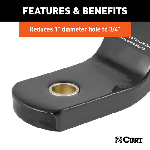 CURT Trailer Ball Reducer Bushing (From 1in. to 3/4in. Stem; Packaged)