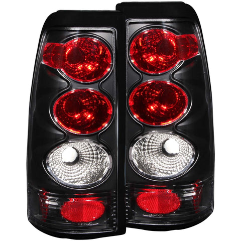 ANZO USA Tail Light Assembly; Clear Lens; Black Housing; Pair;