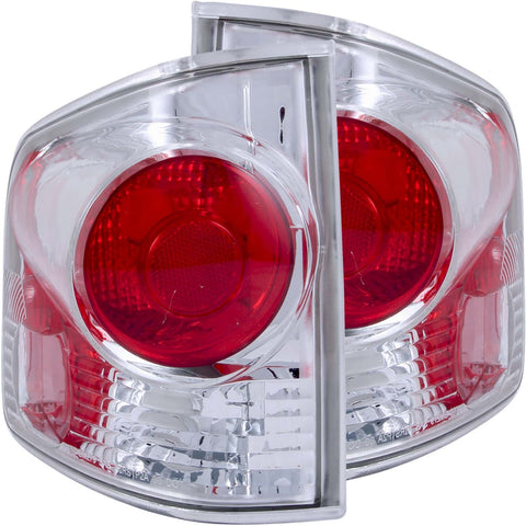 Anzo USA Tail Light Assembly; Clear Lens; Chrome Housing; 3D Style; Pair;