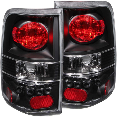 Anzo USA Tail Light Assembly; Clear Lens; Black Housing; Pair;