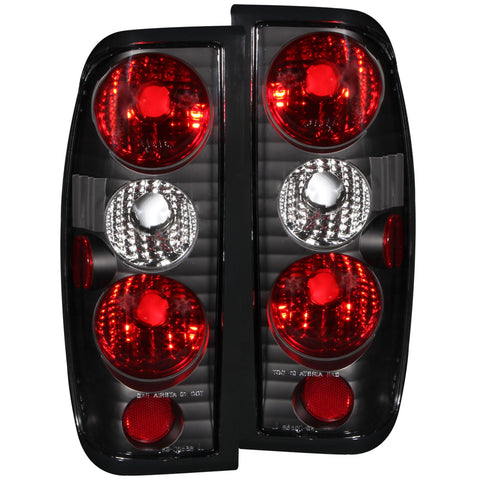 ANZO USA Tail Light Assembly; Clear Lens; Black Housing; Pair;
