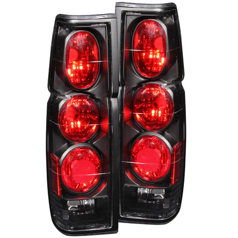 ANZO USA Tail Light Assembly; Clear Lens; Black Housing; Pair;