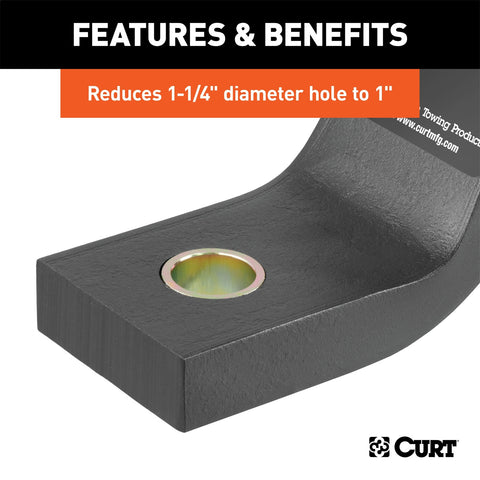 CURT Trailer Ball Reducer Bushing (From 1-1/4in. to 1in. Stem; Packaged)