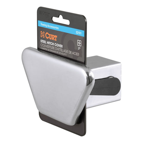 CURT CURT 22101 Chrome Steel Trailer Hitch Cover; Fits 2-Inch Receiver