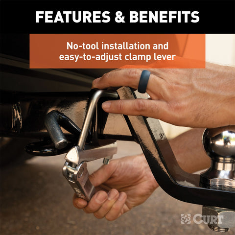 CURT Anti-Rattle Hitch Clamp for 2in. Receiver