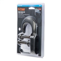 CURT CURT 22411 Bolt-On Black Steel Tow Hook with Spring Clip; 10;000 lbs Capacity