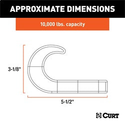 CURT CURT 22420 Chrome Steel Tow Hook; 10;000 lbs Capacity