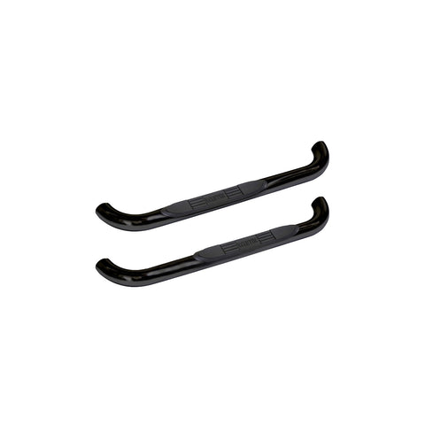 Westin E-Series 3 Round Nerf Step Bars; Black; Steel; Mount Kit Included;