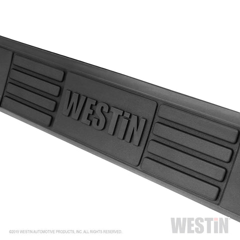 Westin E-Series 3 Round Nerf Step Bars; Black;