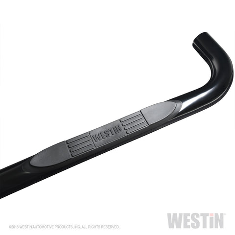 Westin E-Series 3 Round Nerf Step Bars; Black;