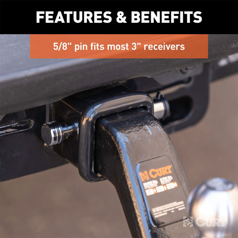 CURT CURT 23025 Trailer Hitch Lock; 5/8-Inch Pin Diameter; Fits 3-Inch Receiver