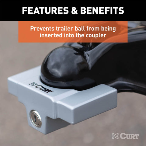 CURT CURT 23081 Powder-Coated Aluminum Trailer Tongue Lock; 2-5/16-Inch Couplers