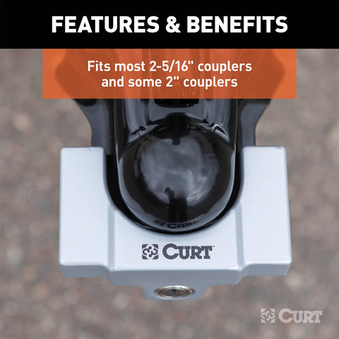 CURT CURT 23081 Powder-Coated Aluminum Trailer Tongue Lock; 2-5/16-Inch Couplers
