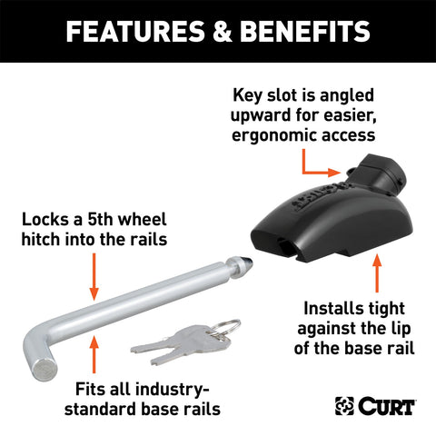 CURT 5th Wheel Hitch Lock (1/2in. Diameter Pin)