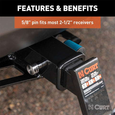 CURT 5/8in. Hitch Lock (2in. or 2-1/2in. Receiver; Right-Angle; Chrome)