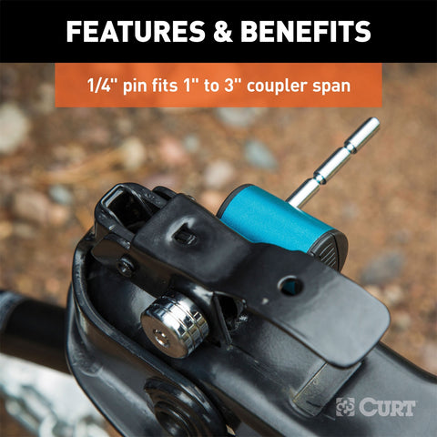 CURT Right-Angle Hitch/Coupler Lock Set (2in. Receiver; 1in. to 3in. Latch)