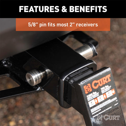CURT 5/8in. Hitch Lock (2in. Receiver; Barbell; Stainless)