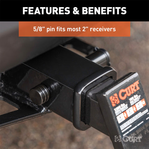 CURT CURT 23518 Black Trailer Hitch Lock; 5/8-Inch Pin Diameter; Fits 2-Inch Receiver