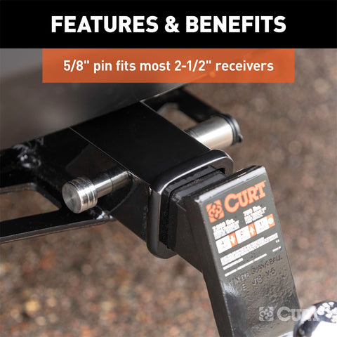 CURT 5/8in. Hitch Lock (2in. or 2-1/2in. Receiver; Barbell; Stainless)