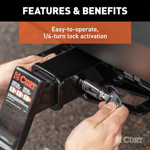 CURT CURT 23526 Trailer Lock Set for 2-Inch Receiver; 7/8-Inch Coupler Latch Span
