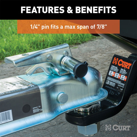 CURT CURT 23526 Trailer Lock Set for 2-Inch Receiver; 7/8-Inch Coupler Latch Span