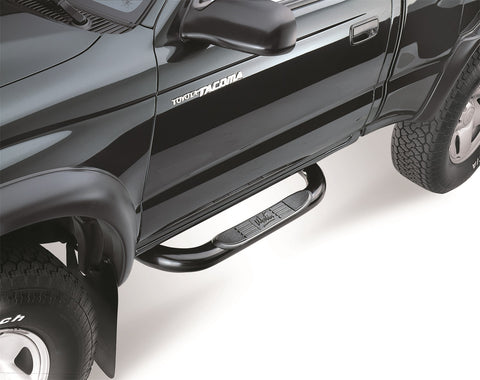 Westin Signature 3 Round Step Bar; Single Step Pad; Black; Steel; Mount Kit Included;