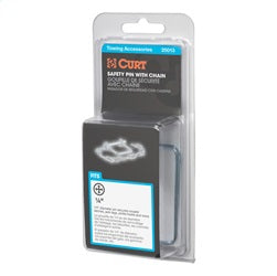CURT 1/4in. Safety Pin with 12in. Chain (2-3/4in. Pin Length; Packaged)
